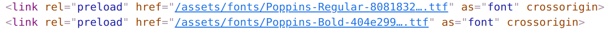 screenshot of the Chrome devtools featuring link rel=&quot;preload&quot; elements