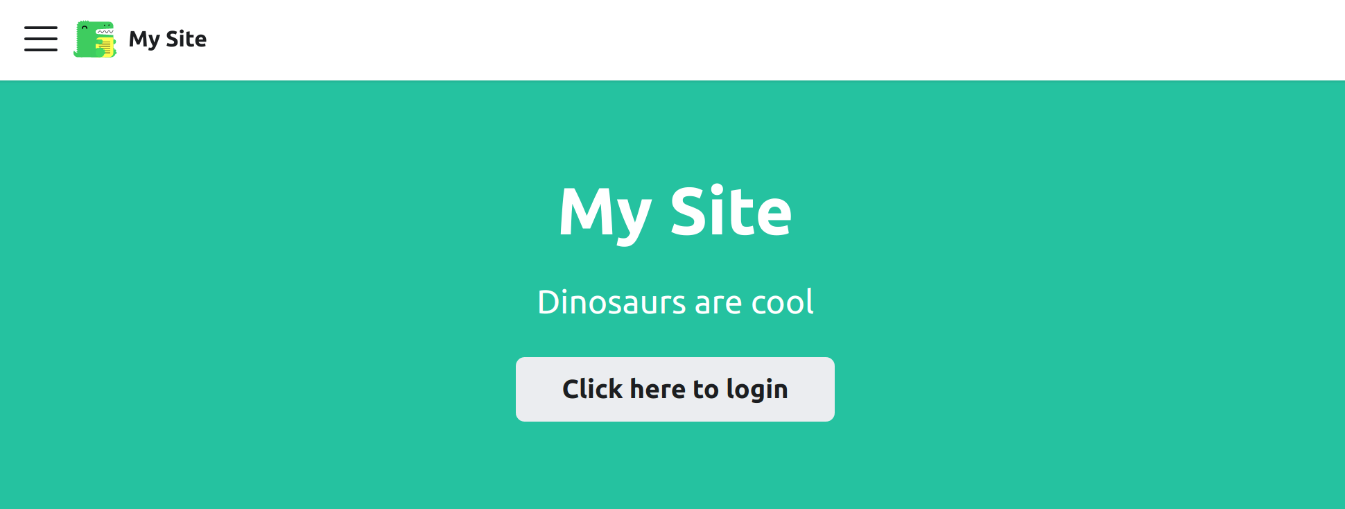 Screenshot of Static Web App now featuring a login button